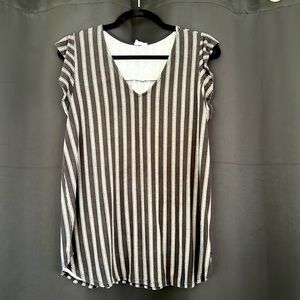 Lanton ruffle trim knit tank top